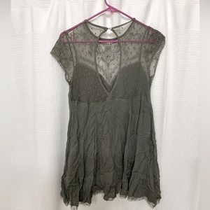 Romance in Venice Shift Dress in Army Green